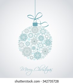 Christmas ball made from snowflakes vector illustration