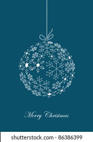 Christmas ball made from snowflakes vector illustration