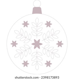 Christmas ball mallow with transparent background