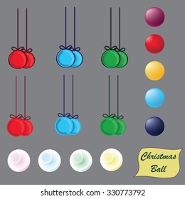 Christmas ball in many format, christmas ball with bow, shiny christmas ball, gradient christmas ball