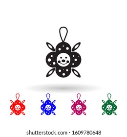 Christmas ball multi color icon. Simple glyph, flat vector of toys icons for ui and ux, website or mobile application