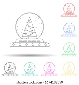 christmas ball multi color style icon. Simple thin line, outline vector of winter icons for ui and ux, website or mobile application