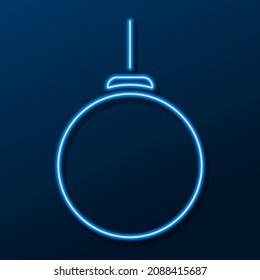 christmas ball neon sign, modern glowing banner design, colorful modern design trend. Vector illustration.