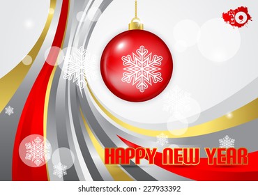 Christmas ball on abstract background