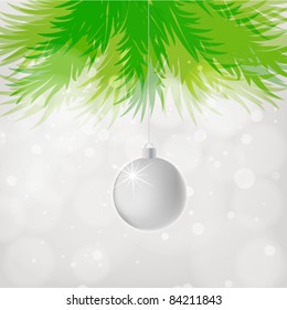 Christmas ball on abstract lights background