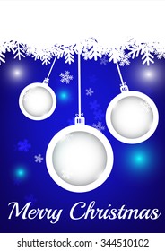 Christmas ball on blue background