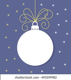Christmas ball on blue background. Vector illustration