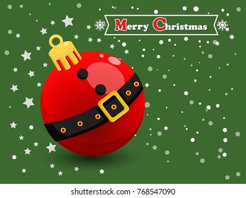 Christmas ball on a color background. Happy New Year and decoration element. Vector illustration