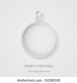 Christmas ball on a gray background, illustration.