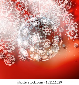 Christmas ball on red background. EPS 10