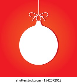 Christmas ball on a red background. vector illustration