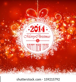 Christmas ball on a red background