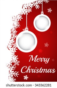 Christmas ball on red background