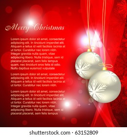 christmas ball on red background