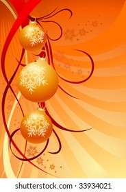 Christmas ball on a solar background