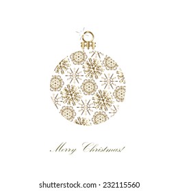 Christmas ball on white background.   Vector illustration.
