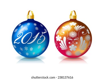 Christmas ball are on white background.