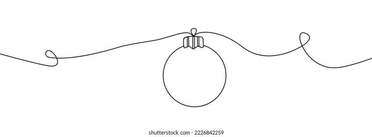 Christmas ball one line .Christmas decoration continuous line.Hand drawn christmas ball