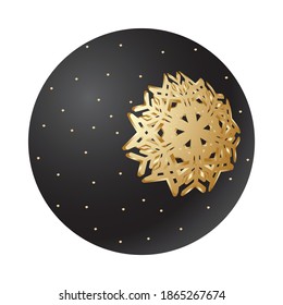 Christmas ball with openwork snowflake. Vector image