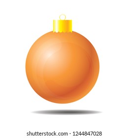 Christmas ball orange icon vector illustrator for gift wrapping Christmas special, New Year isolated on white background.