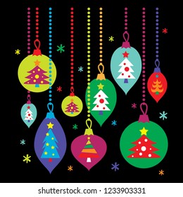 Christmas ball ornament with black background