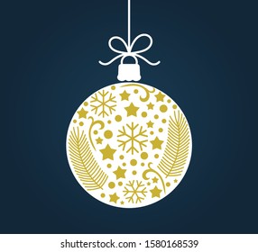 Christmas ball ornament decoration. Vector illustration