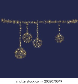 Christmas ball ornament in gold, vector