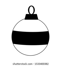 christmas ball ornament icon over white background, flat design. vector illustration