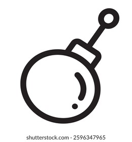 Christmas ball ornament icon, symbolizing holiday decorations and festive spirit.