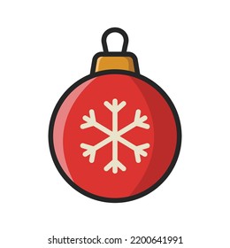 christmas ball - ornament icon vector design template in white background