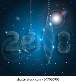 Christmas ball ornament. New years eve celebration.