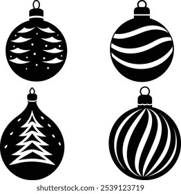 Christmas ball ornament silhouette illustration 