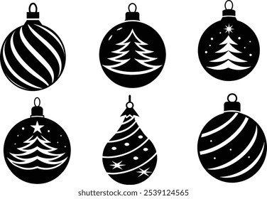 Christmas ball ornament silhouette illustration