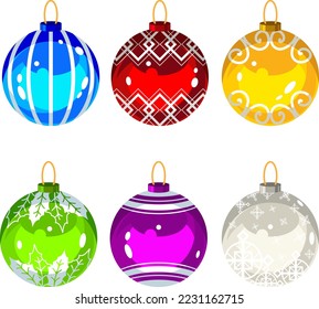 christmas ball ornament vector set festive snow holiday season 02