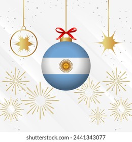 Christmas Ball Ornaments Argentina Flag Celebration