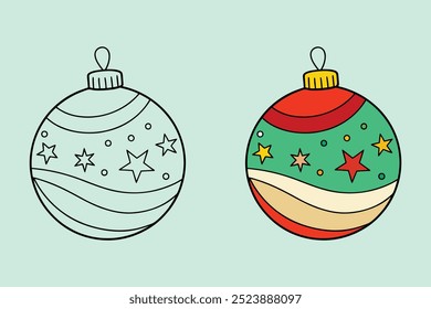 Christmas Ball Ornaments Coloring Page for Kids