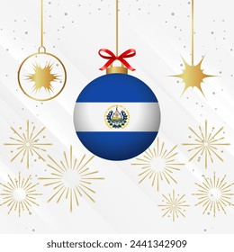 Christmas Ball Ornaments El Salvador Flag Celebration