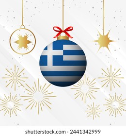 Christmas Ball Ornaments Greece Flag Celebration