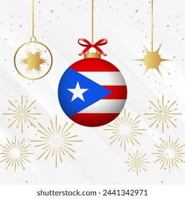 Christmas Ball Ornaments Puerto Rico Flag Celebration