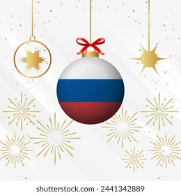 Christmas Ball Ornaments Russia Flag Celebration