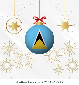 Christmas Ball Ornaments Saint Lucia Flag Celebration