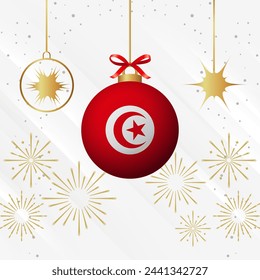 Christmas Ball Ornaments Tunisia Flag Celebration