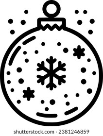 Christmas Ball outline icon. linear style for mobile concept and sign, symbol, vector, art