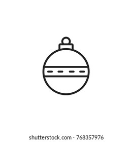 Christmas Ball Outline Icon Vector