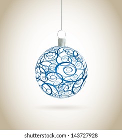 Christmas ball over gray background vector illustration