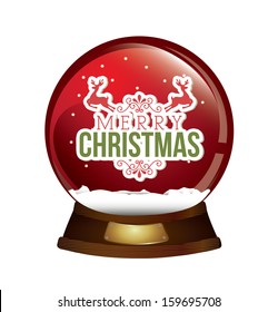 christmas ball over white background  vector illustration