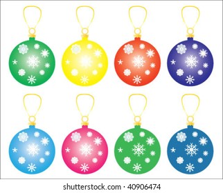 christmas ball over white background, vector