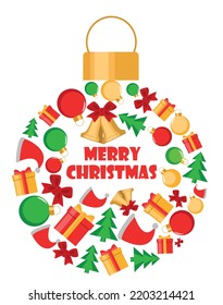 Christmas ball pattern, design element, vertical banner.