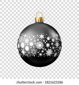 Balón de Navidad con patrón aislado en el fondo blanco. Árbol de Navidad y decoración del Viernes Negro. Vector bauble.