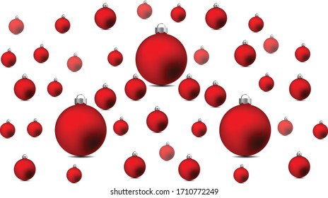 
Textura de patrón de bola de Navidad con fondo blanco